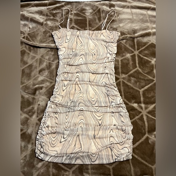 GARAGE Creme Mosaic Mesh Dress - Picture 2 of 4